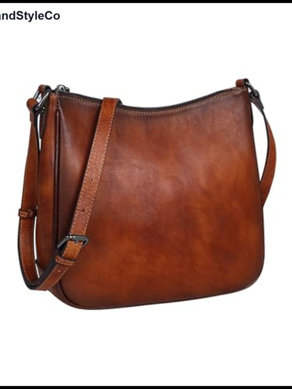 Vintage Crossbody Bag Ladies Satchel Purse Genuine Leather Adjustable Strap